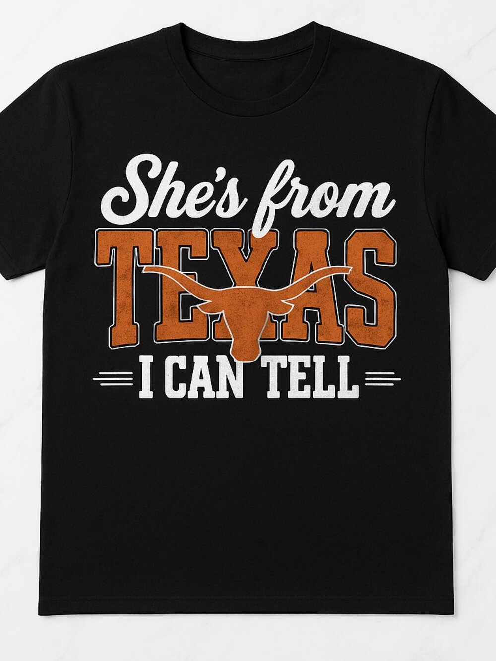 She's From Texas Graphic Tee Black Longhorn Western Y2K
